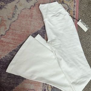 Splits High Waist Racquel White Flare Leggings NWT